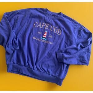 Cap Cod Massachusetts Purple Vintage Crewneck Sweatshirt | Size Large